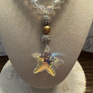 Elegant Crystal Star Pendant Necklace
